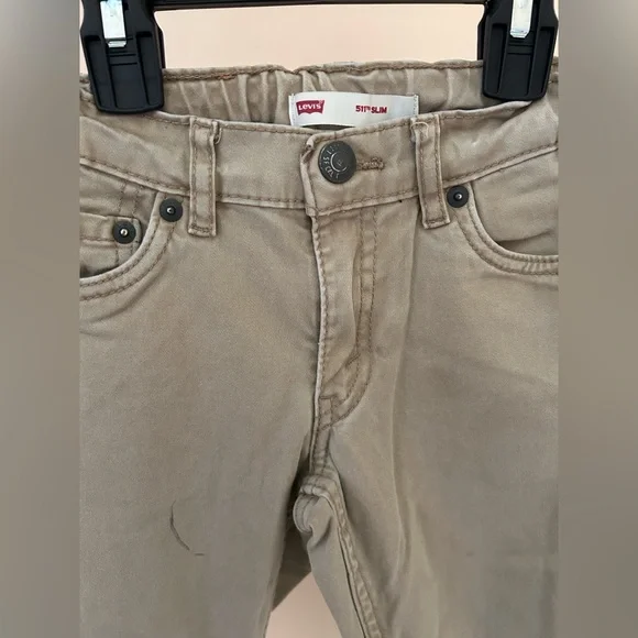 Levi’s 511 Slim Distressed Khaki Pant | Boys Size 5 REG | Adjustable Waist - Picture 3 of 8